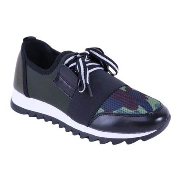 Navy Camouflage Color Block SneakerWomen 7.5 - Picture 1 of 3